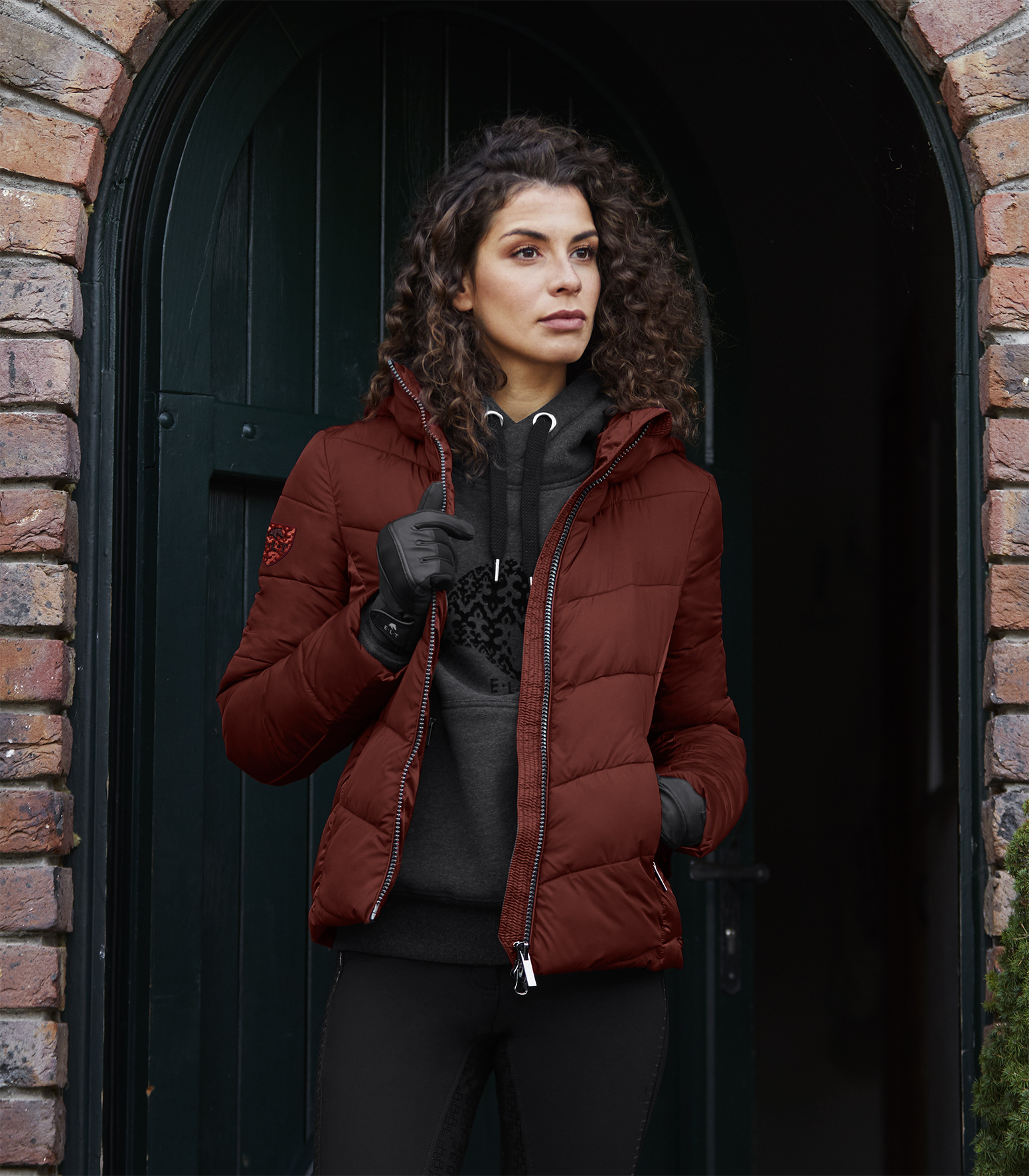 Veste d’équitation femme Light Weight Göteborg ELT coloris acajou