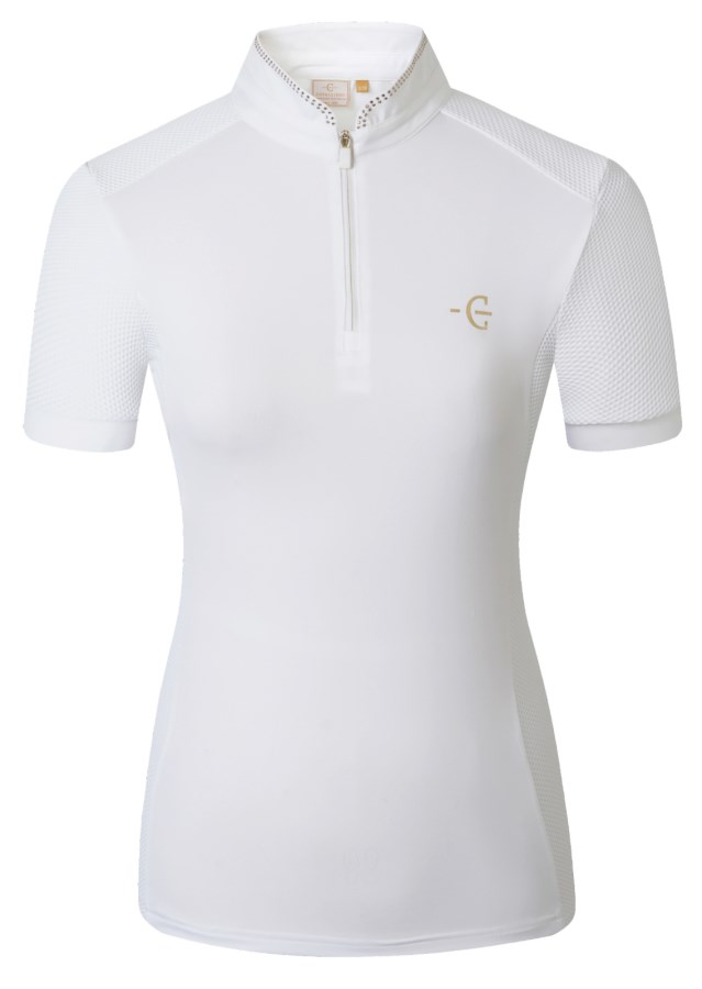 Polo blanc concours équitation femme