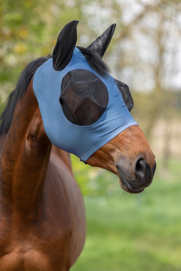 MASQUE ANTI MOUCHE ZIPPE SMOKED BLUE PONEY COVALLIERO
